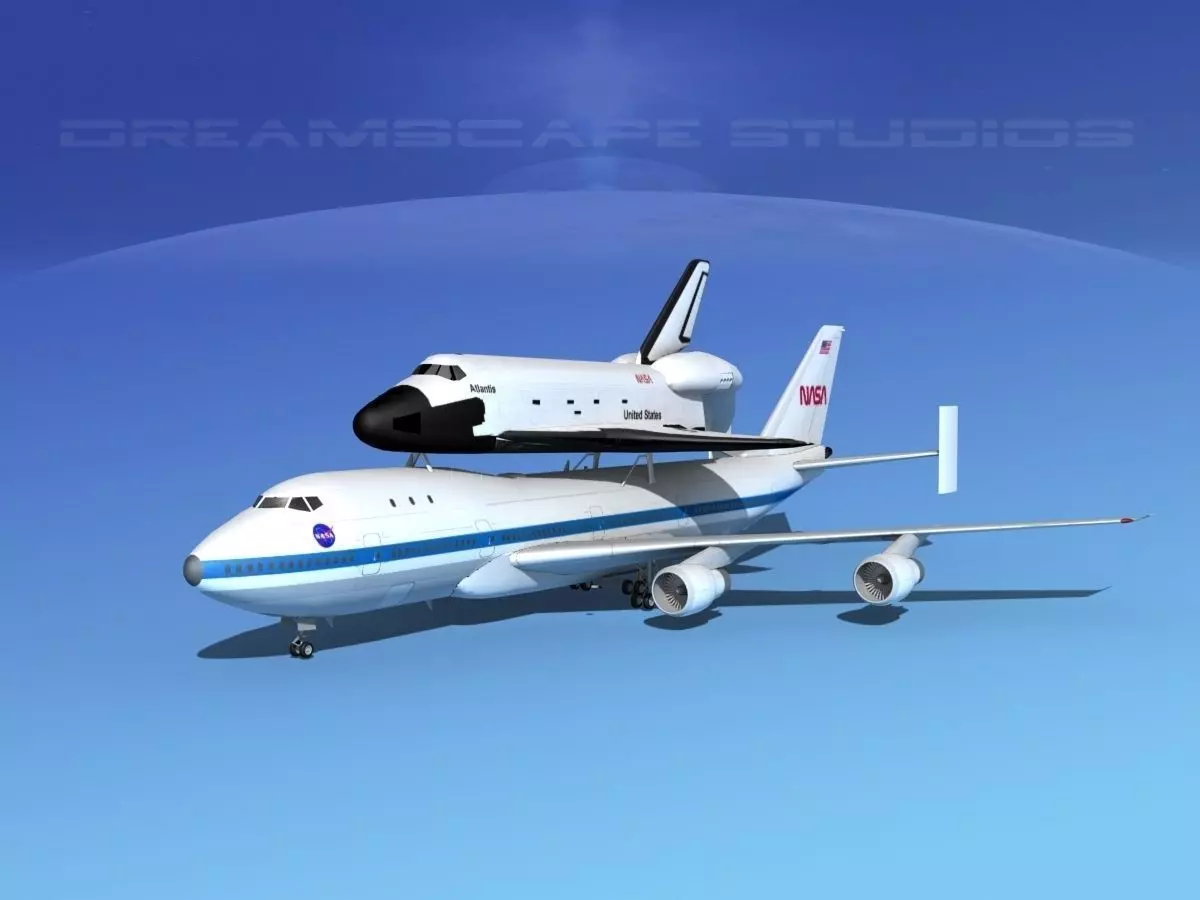 STS Shuttle Atlantis Transport LP 1-2 747 3D model_0