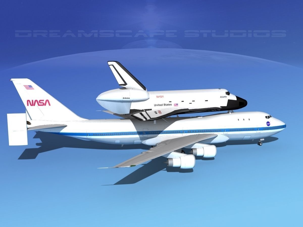 STS Shuttle Atlantis Transport LP 1-2 747 3D model_4
