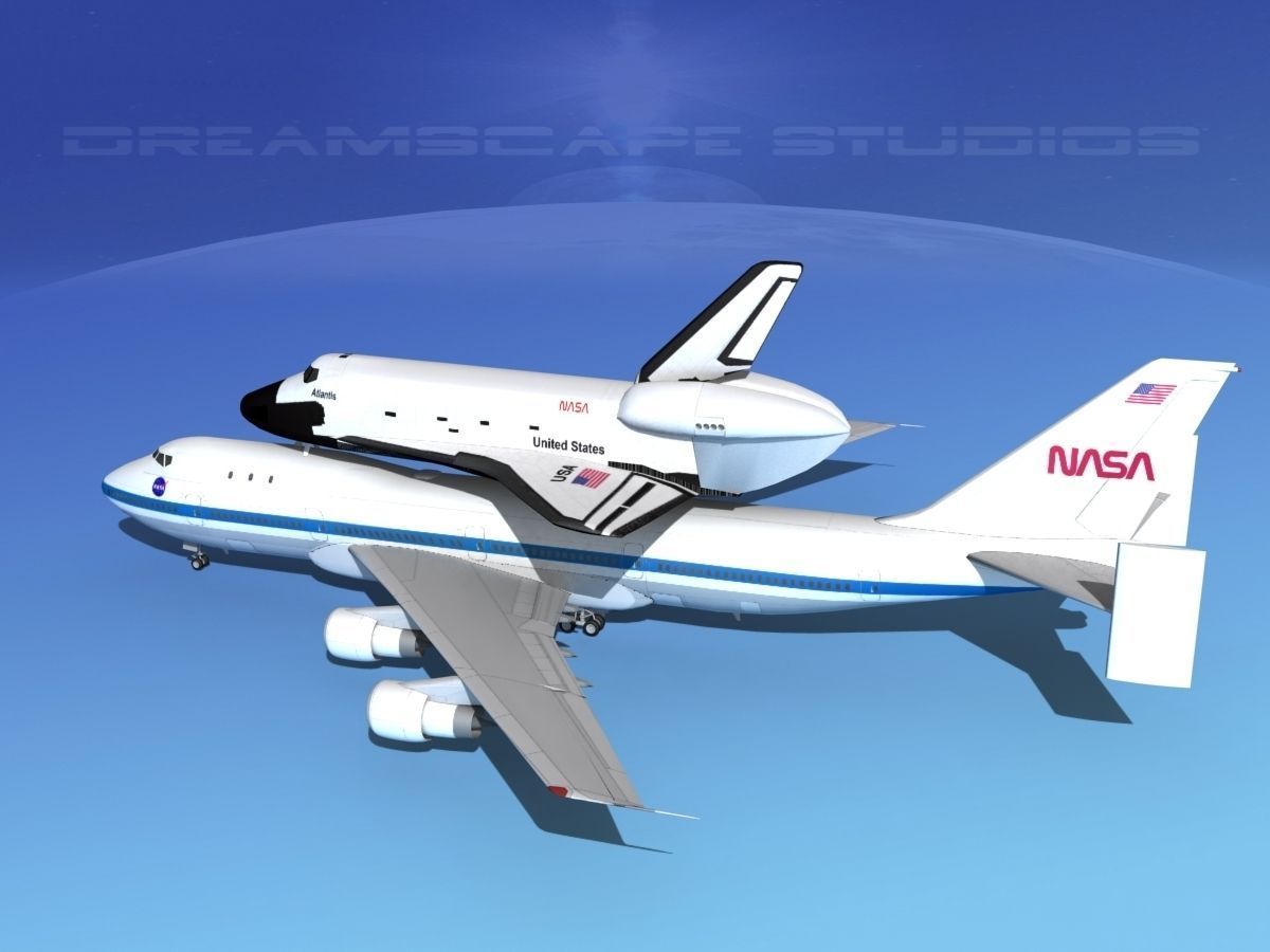 STS Shuttle Atlantis Transport LP 1-2 747 3D model_8