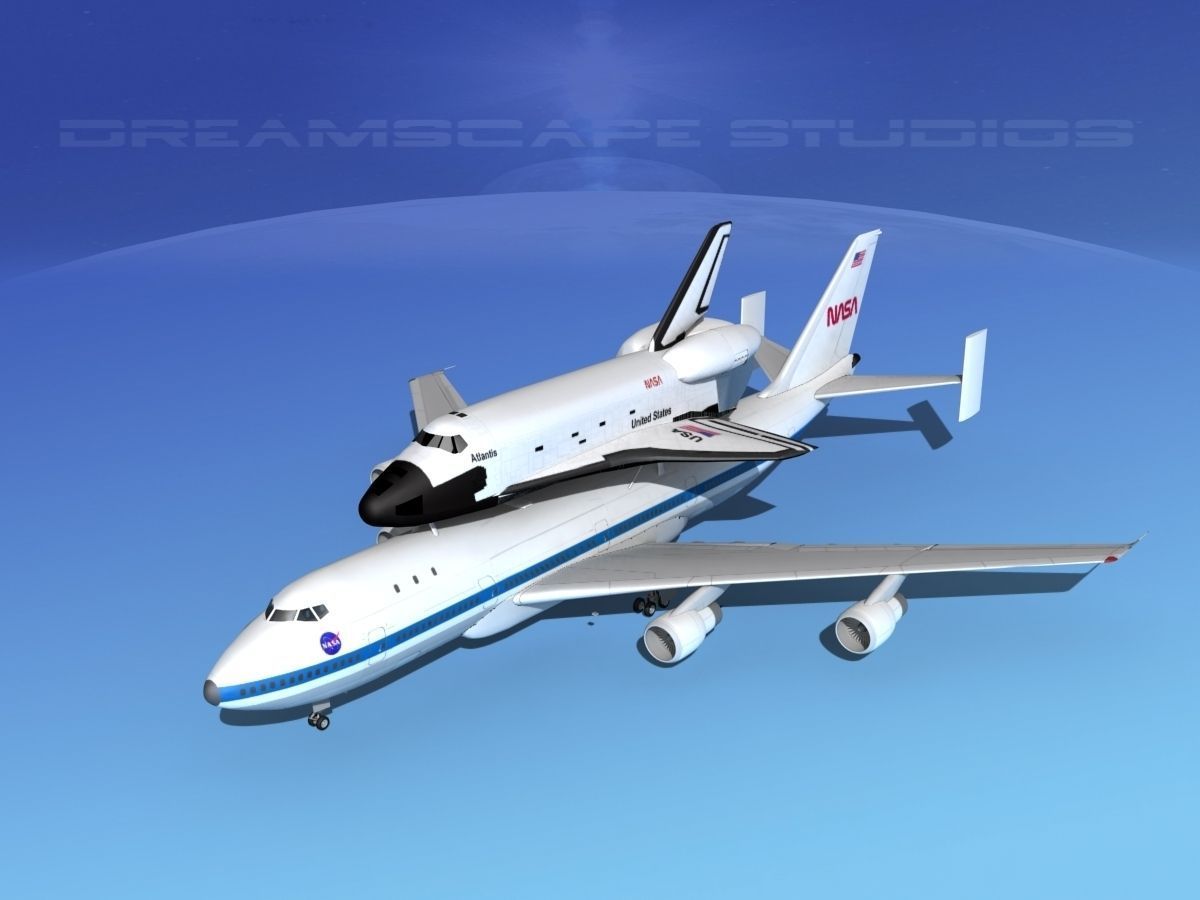 STS Shuttle Atlantis Transport LP 1-2 747 3D model_9