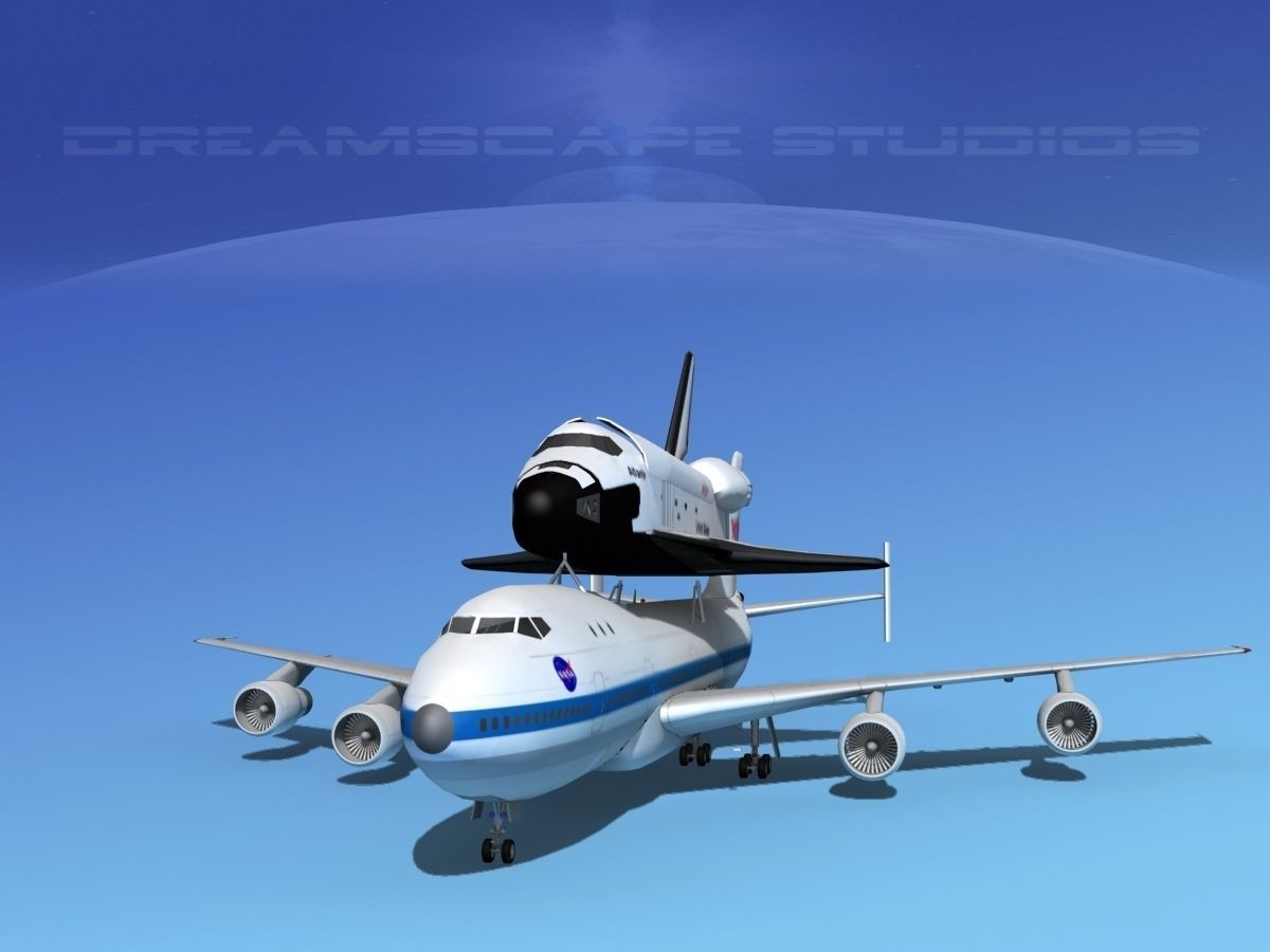 STS Shuttle Atlantis Transport MP 2-2 747  3D model_1