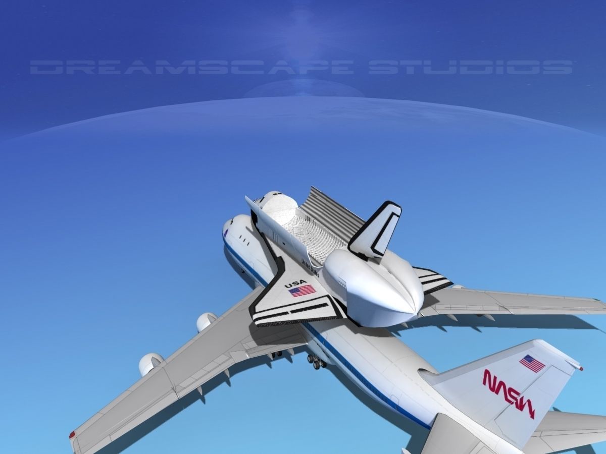STS Shuttle Atlantis Transport MP 2-2 747  3D model_7