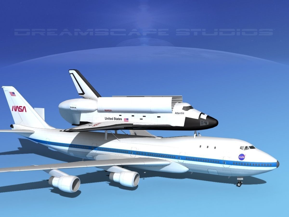 STS Shuttle Atlantis Transport MP 2-2 747  3D model_3