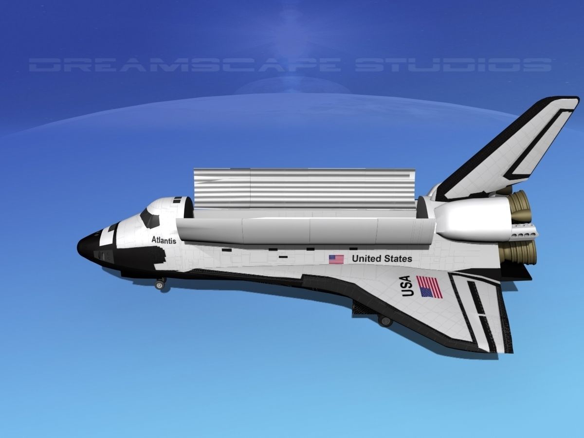 STS Shuttle Atlantis Landing MP 2-3 3D model_9