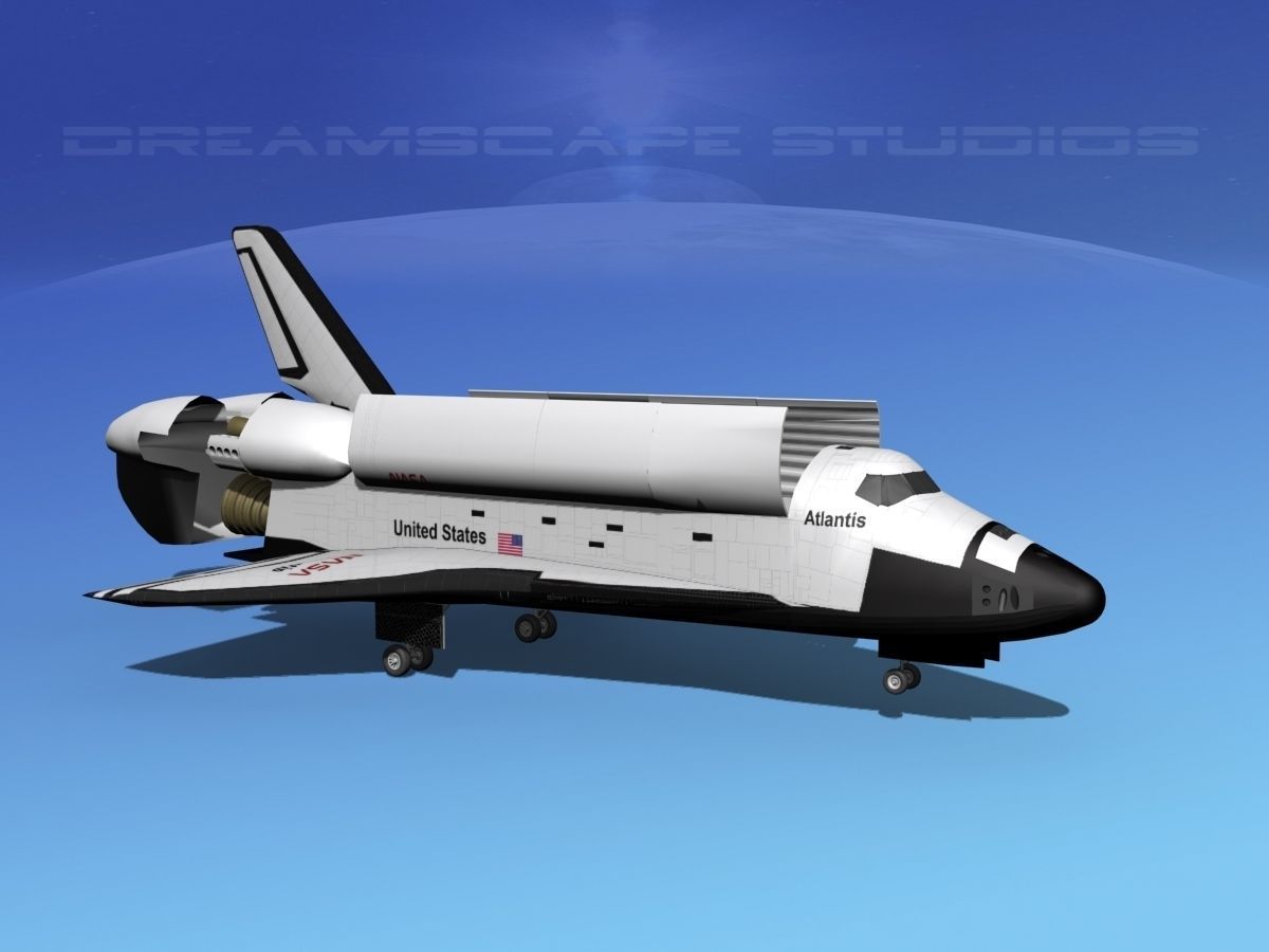 STS Shuttle Atlantis Landing MP 2-3 3D model_4
