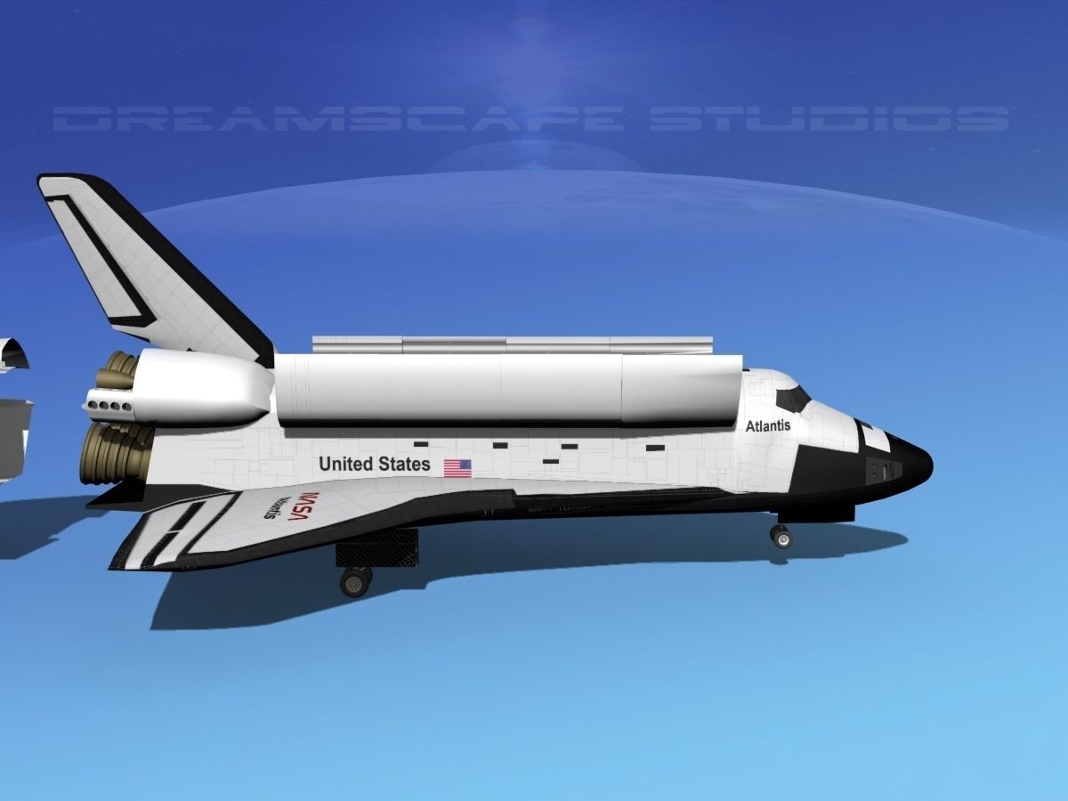 STS Shuttle Atlantis Landing MP 2-3 3D model_3
