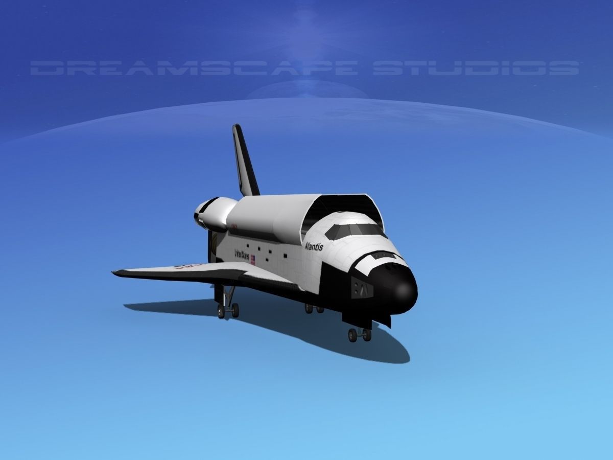 STS Shuttle Atlantis Landing MP 2-3 3D model_2