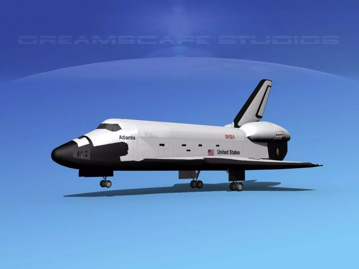 STS Shuttle Atlantis Landing MP 2-3 3D model_0