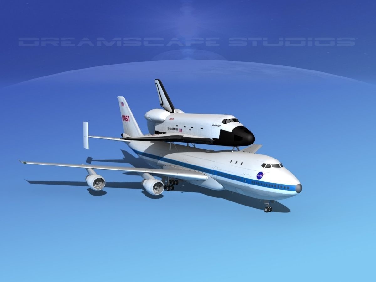 Space Shuttle Challenger Transport LP 1-2 747 3D model_2