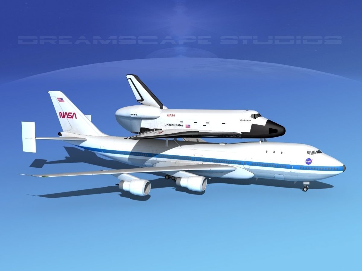 Space Shuttle Challenger Transport LP 1-2 747 3D model_3