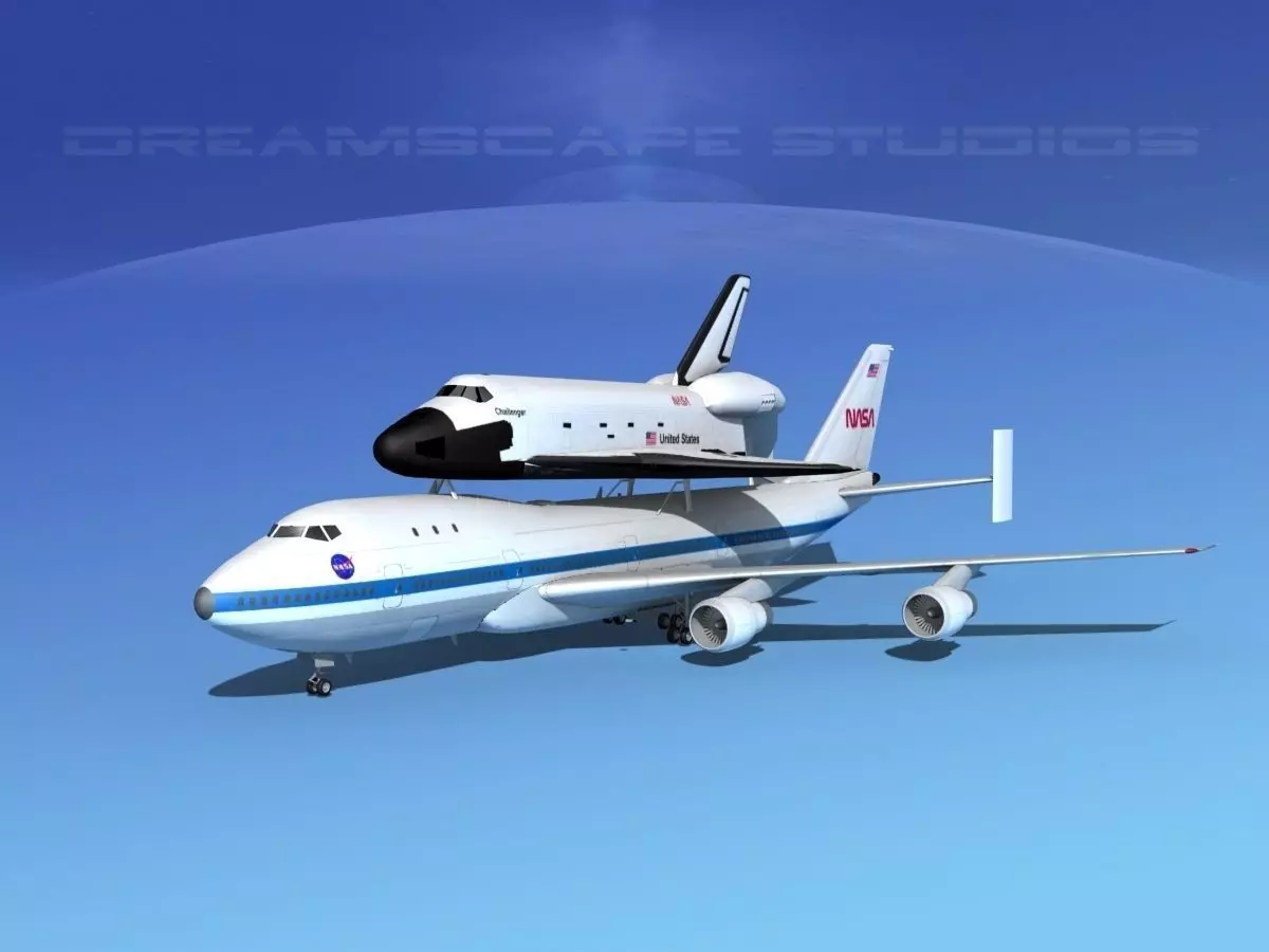 Space Shuttle Challenger Transport LP 1-2 747 3D model_0