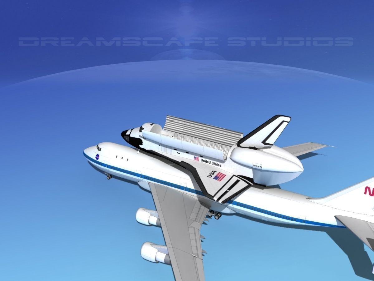 Space Shuttle Challenger Transport MP 2-2 747 3D model_8