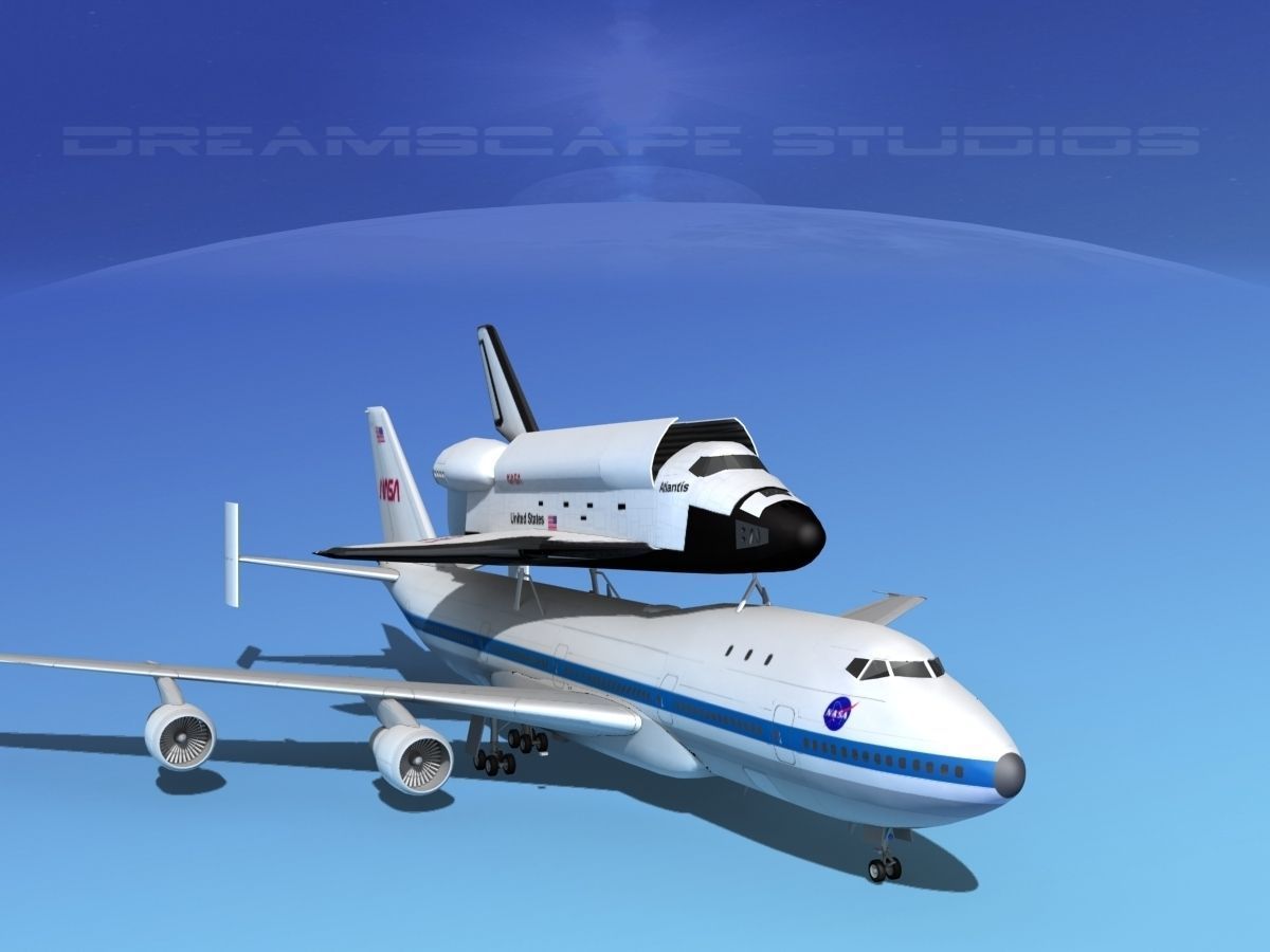 Space Shuttle Challenger Transport MP 2-2 747 3D model_2