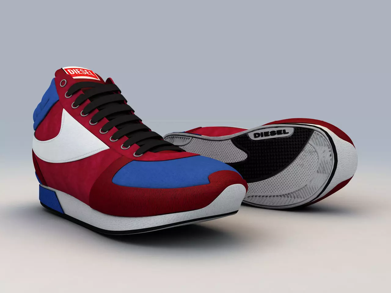 Diesel Sneakers - Shoes Low-poly 3D model