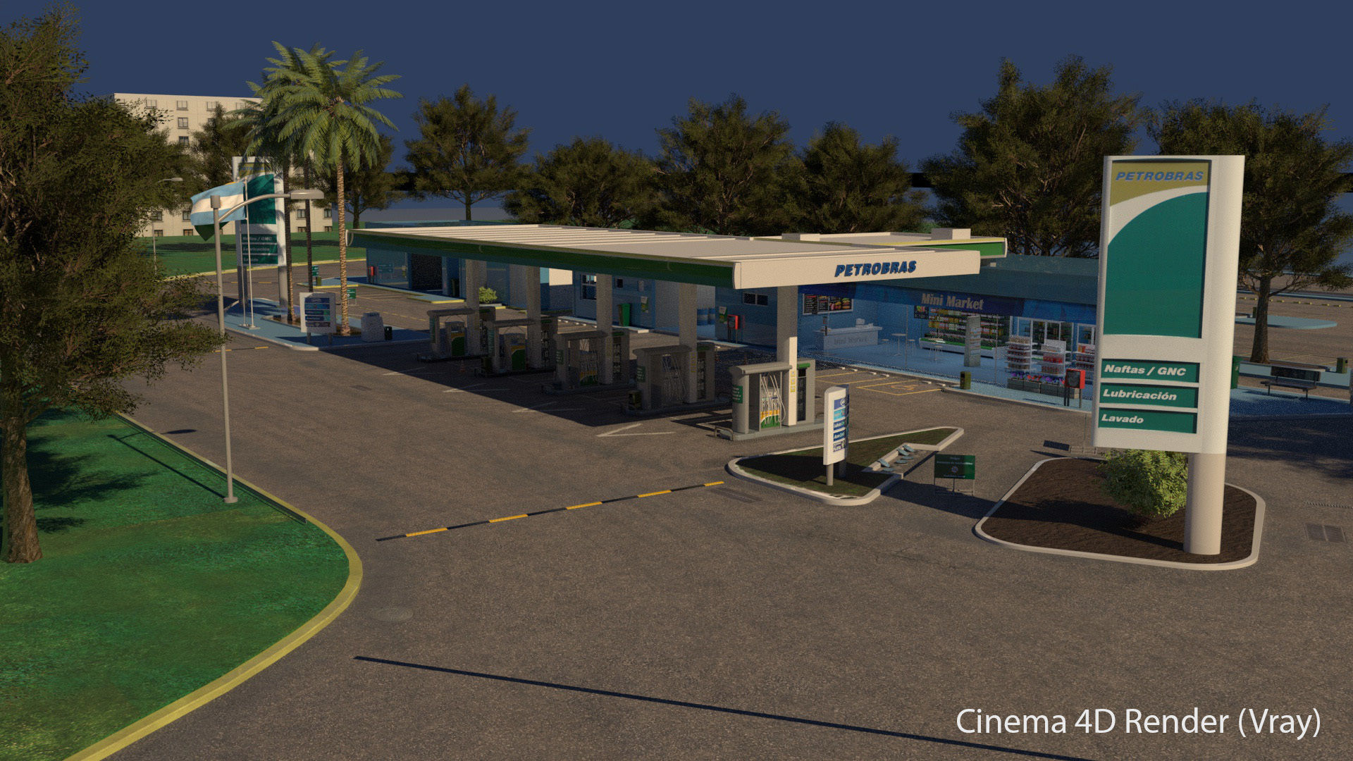 Gas Station - Petrobras 3D model_12