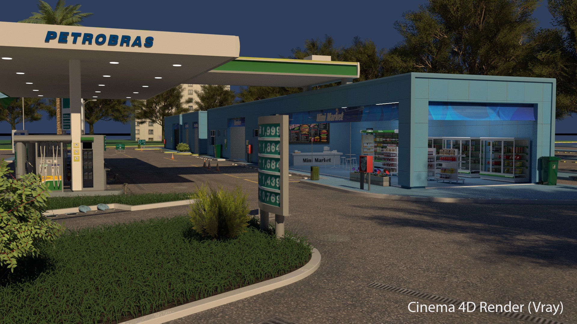 Gas Station - Petrobras 3D model_13