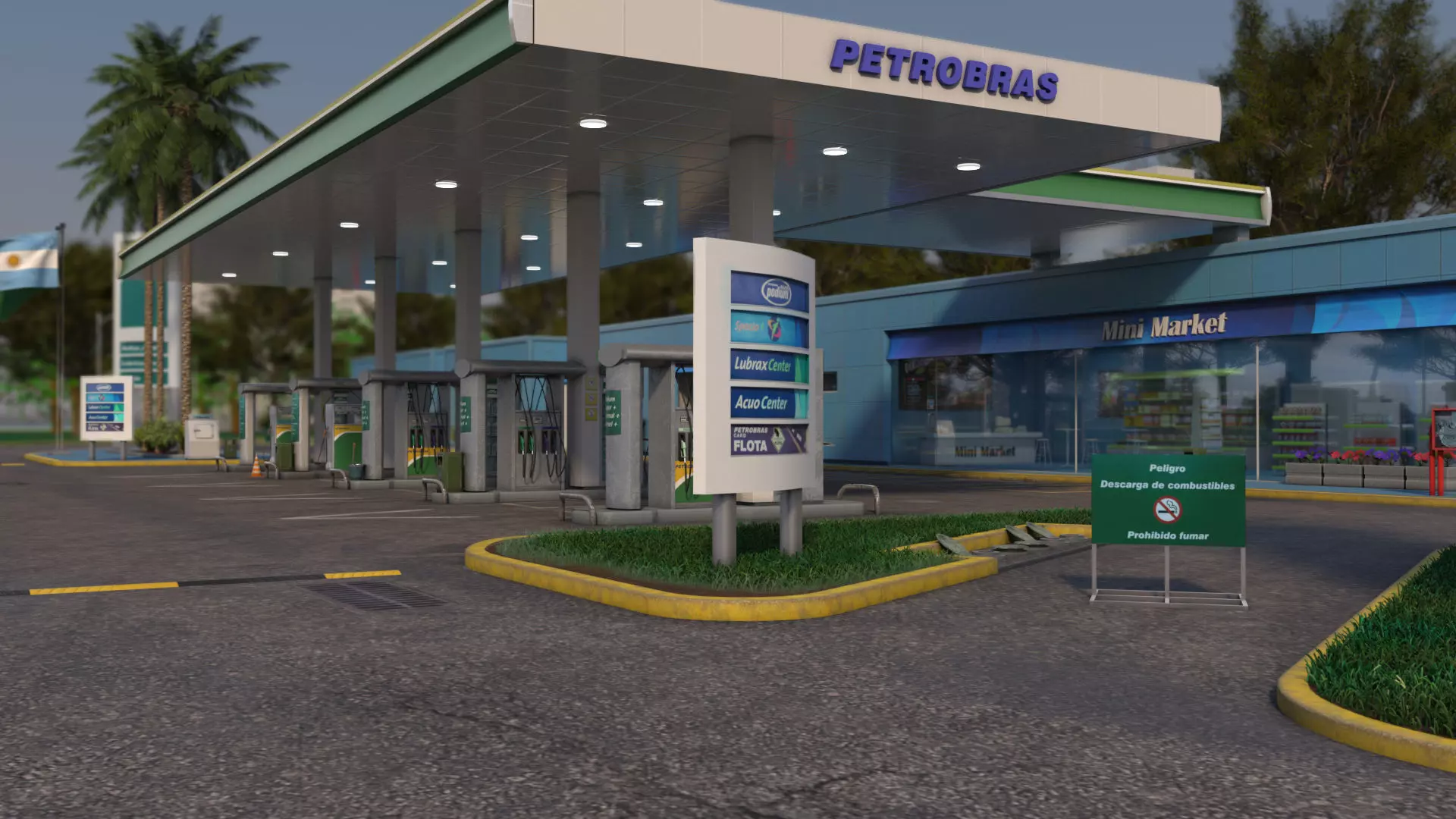 Gas Station - Petrobras 3D model_0