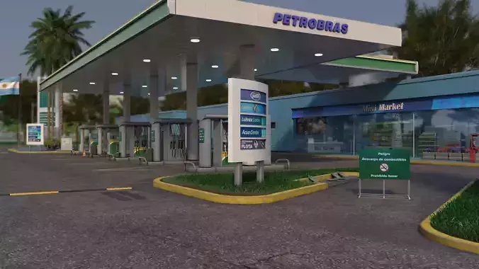 Gas Station - Petrobras 3D model
