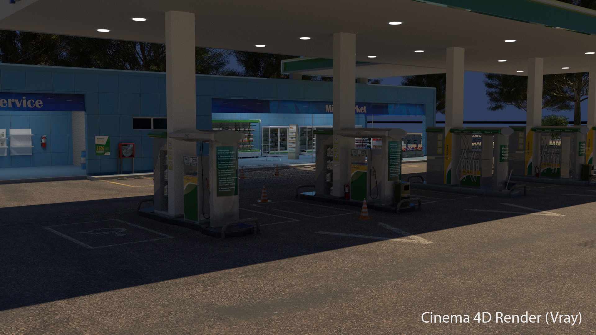 Gas Station - Petrobras 3D model_11