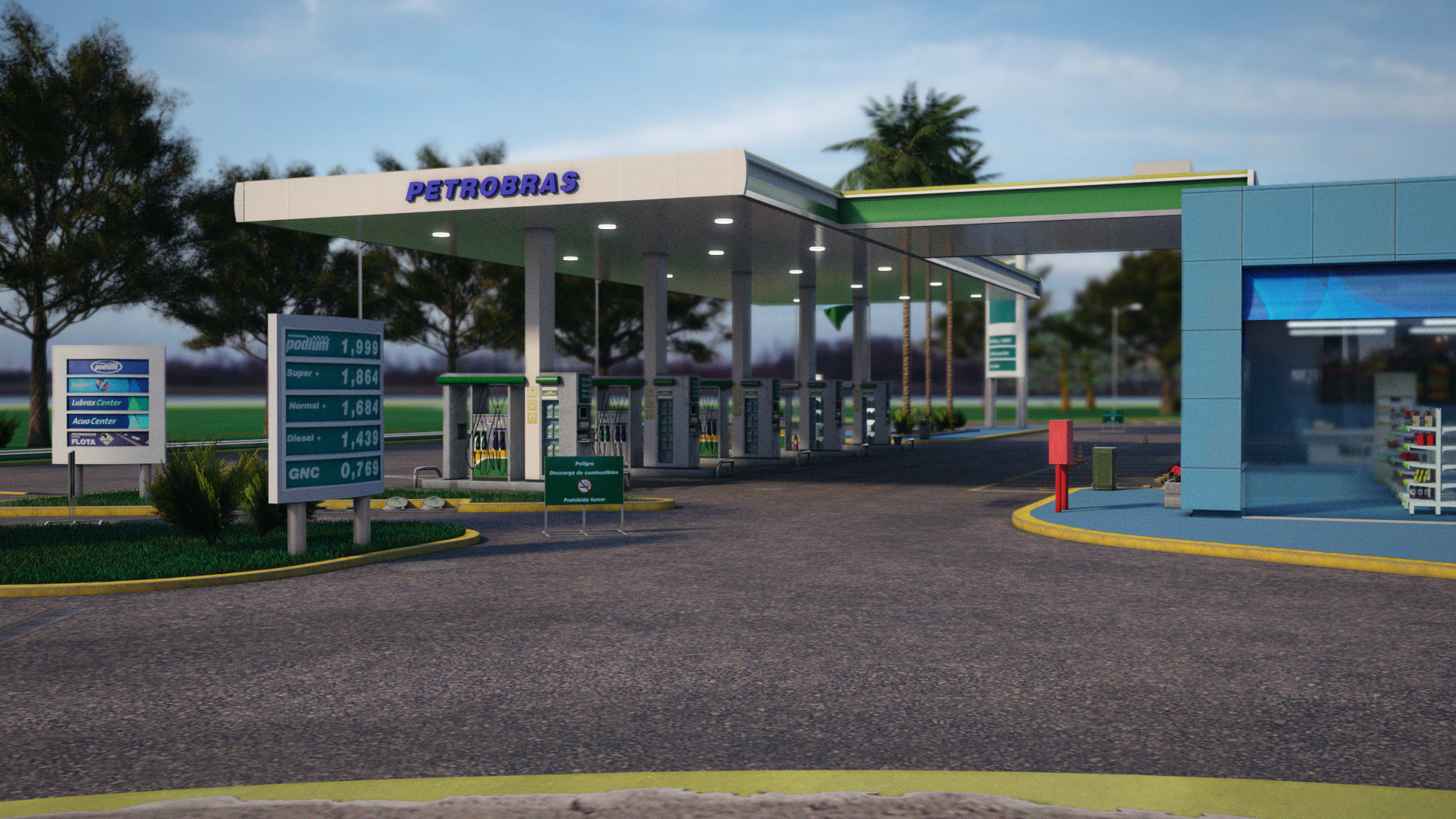 Gas Station - Petrobras 3D model_1