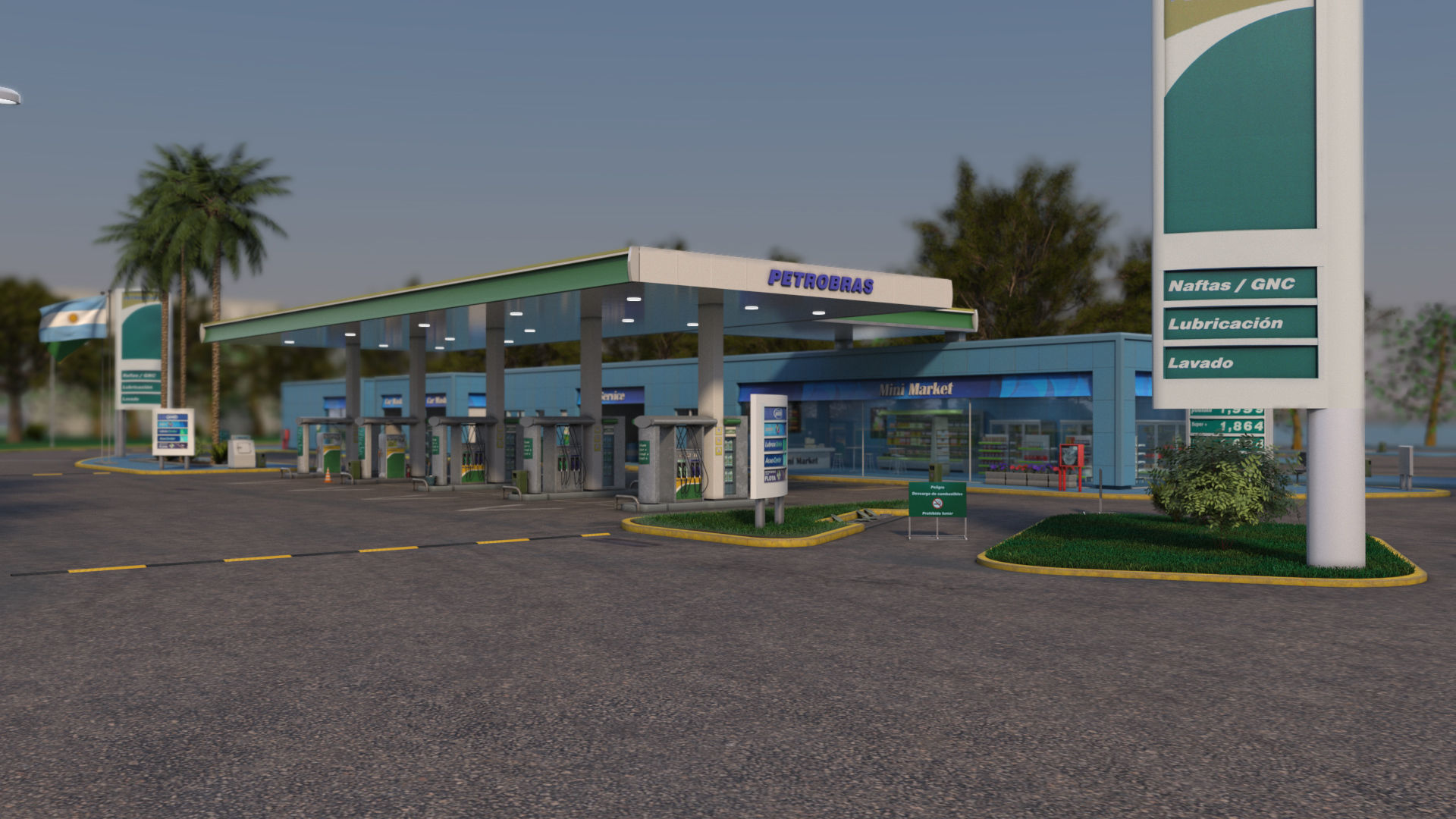 Gas Station - Petrobras 3D model_5