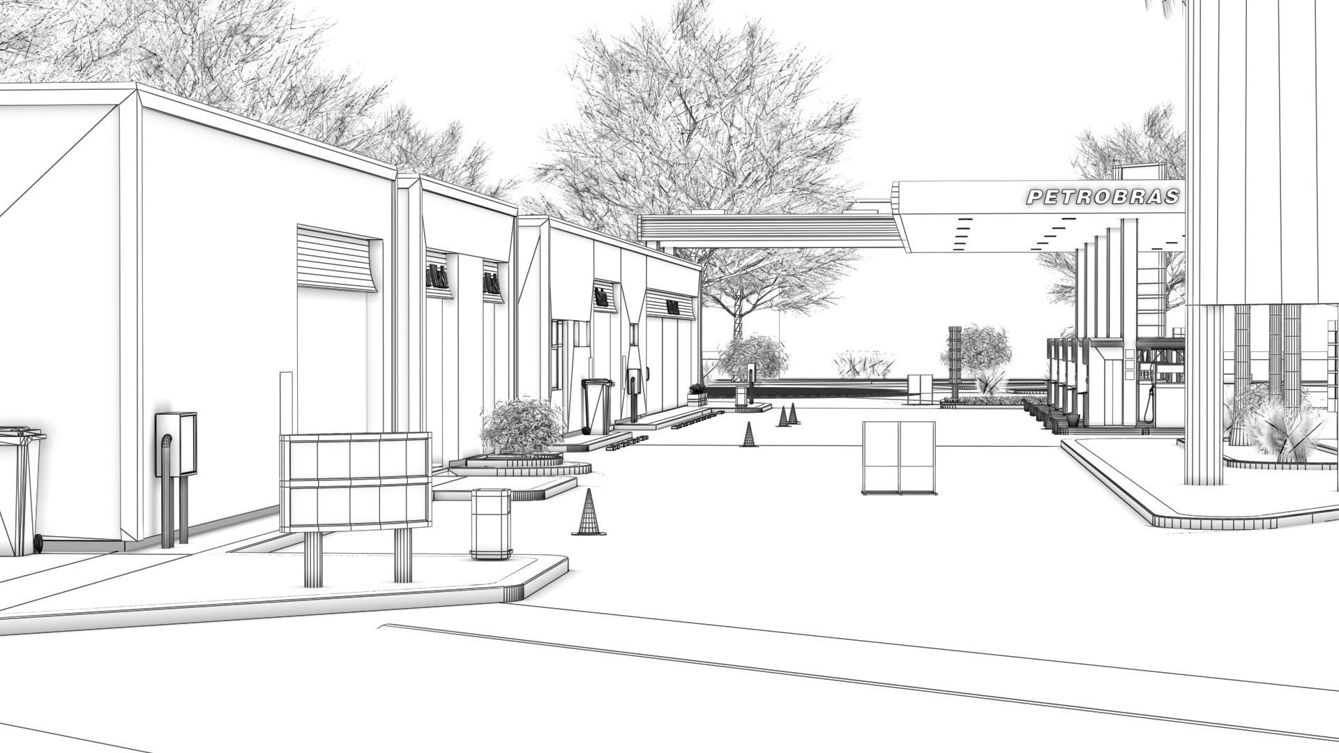 Gas Station - Petrobras 3D model_4