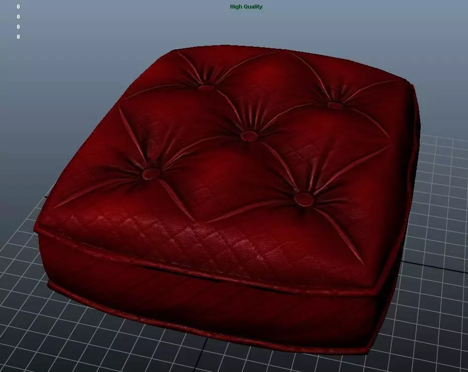 Sofa Cushion Texture Low-poly 3D model_0
