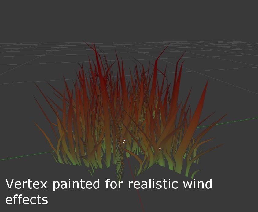 Game-ready Gras three folded pieces of paper Low-poly 3D model_3