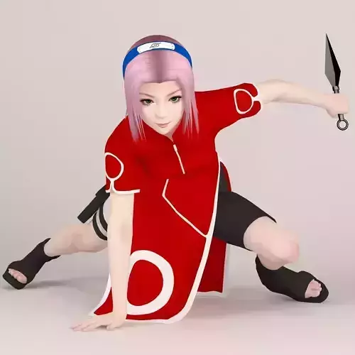 Sakura Haruno pose 05 3D model