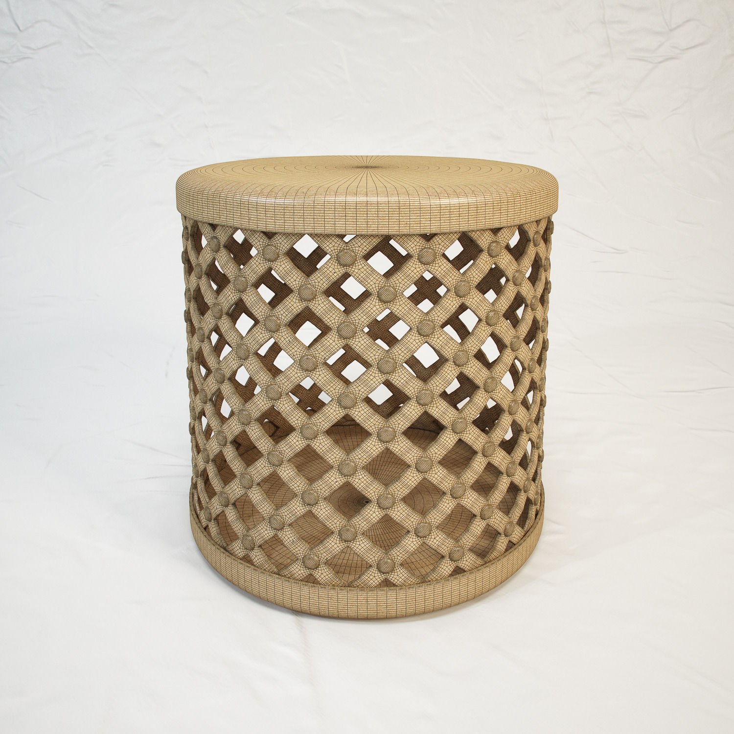 Marlow Drum Stool by Four Hands 3D model_2