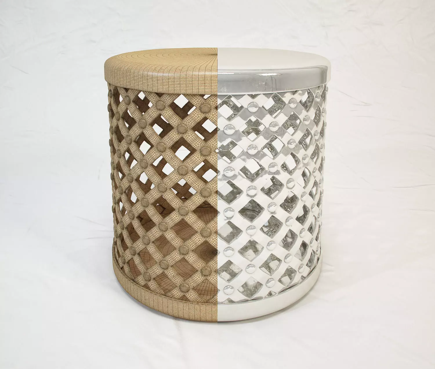 Marlow Drum Stool by Four Hands 3D model_0