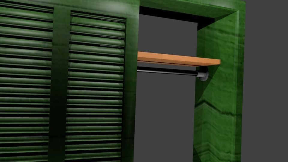 Wardrobe Green Low-poly 3D model_2