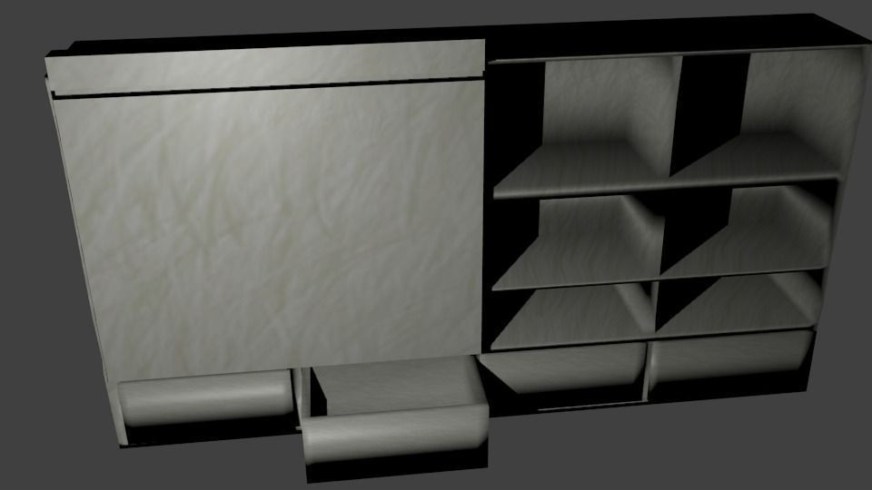 TV shelves Low-poly 3D model_0