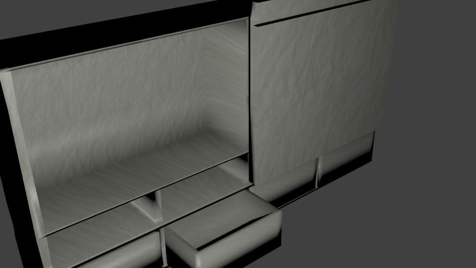 TV shelves Low-poly 3D model_2
