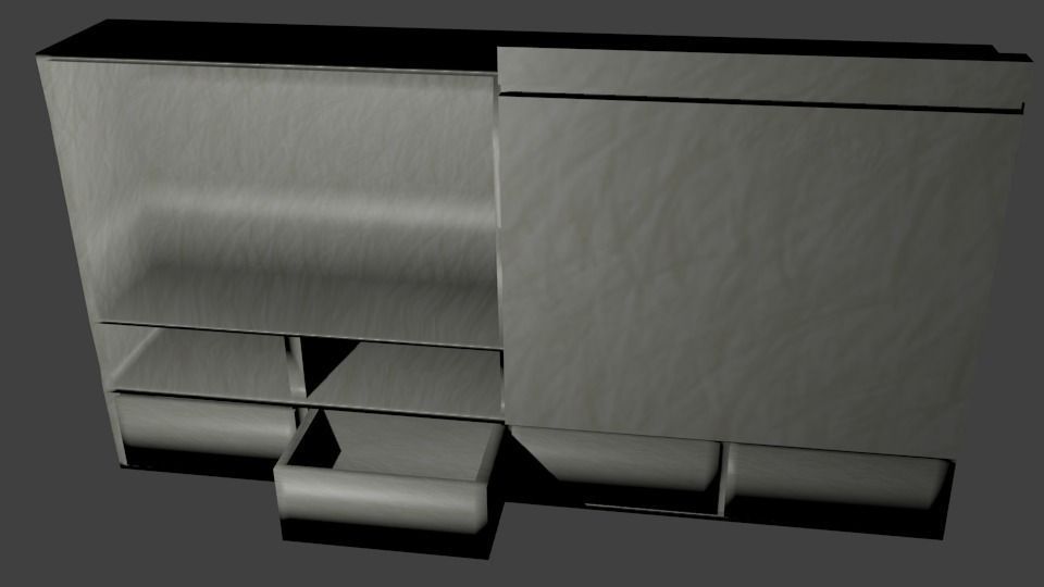TV shelves Low-poly 3D model_1