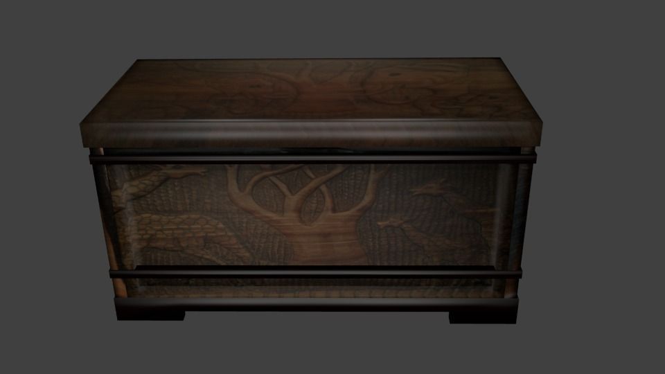 Small Indian Chest Low-poly 3D model_1