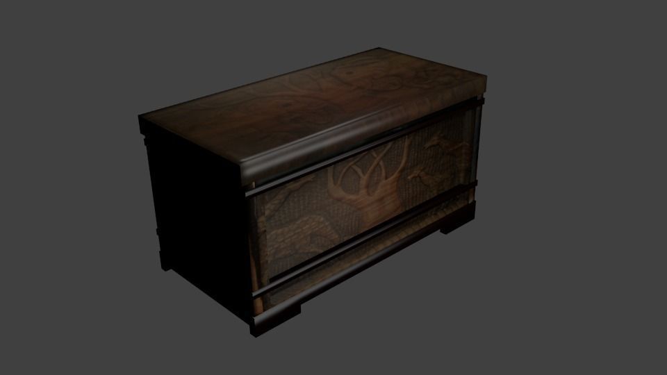 Small Indian Chest Low-poly 3D model_0