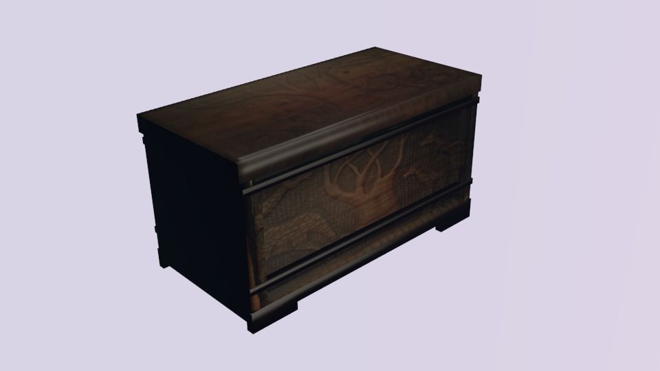 Small Indian Chest Low-poly 3D model_3