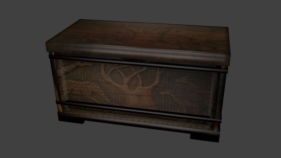 Small Indian Chest Low-poly 3D model_2