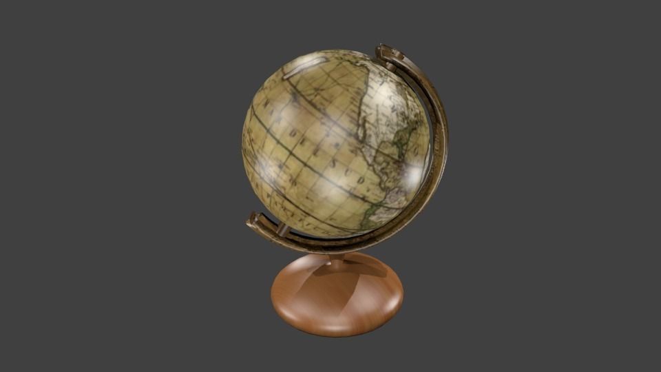 Ancient globe Low-poly 3D model_2