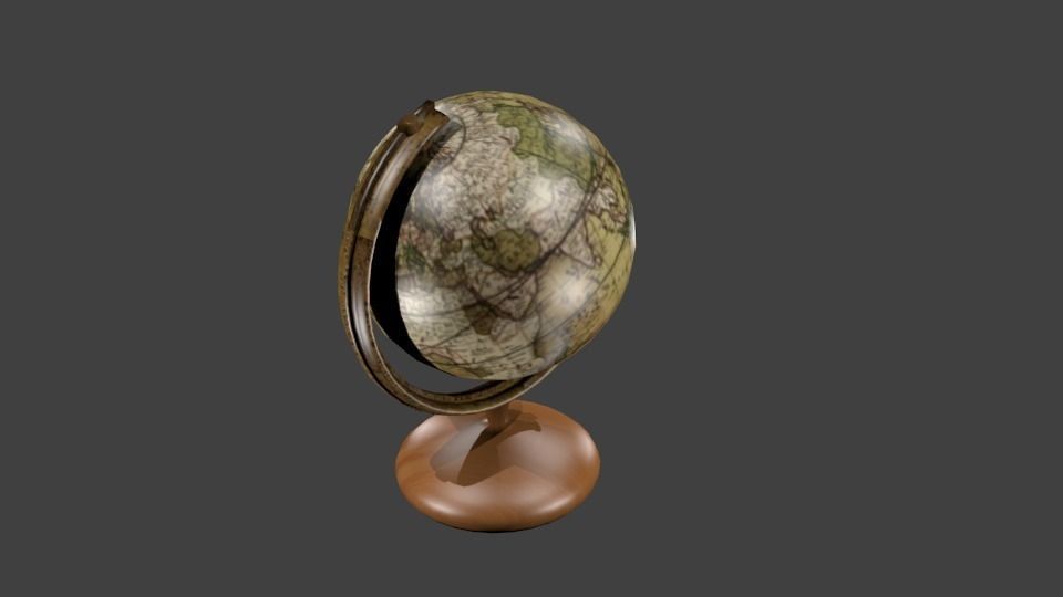 Ancient globe Low-poly 3D model_1