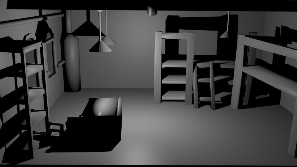 Adventurer office with rigged adventurer Low-poly 3D model_3