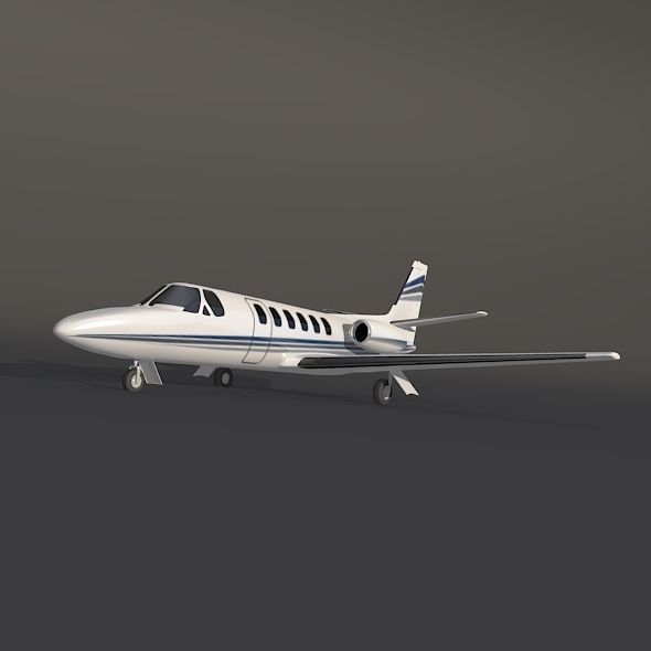 Cessna 550 citation II business jet 3D model_5