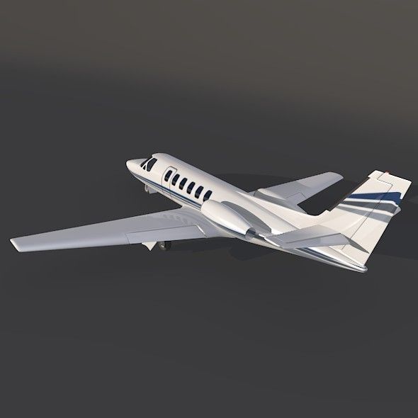 Cessna 550 citation II business jet 3D model_4