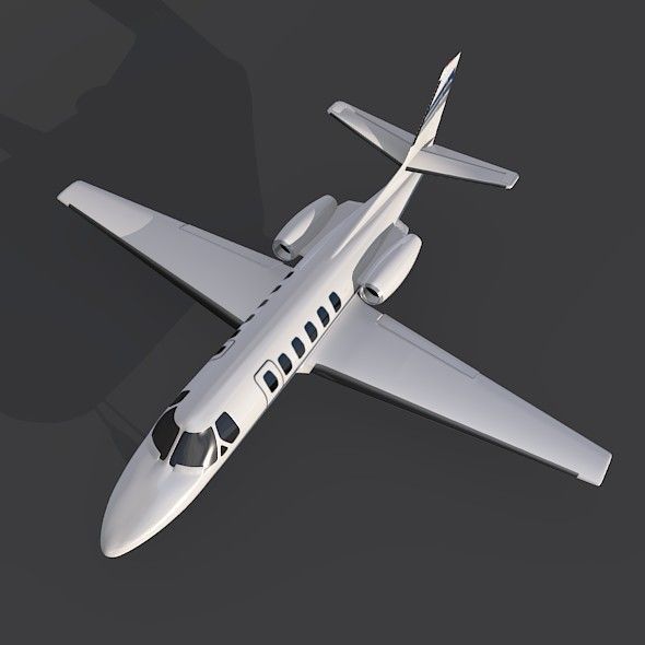 Cessna 550 citation II business jet 3D model_2