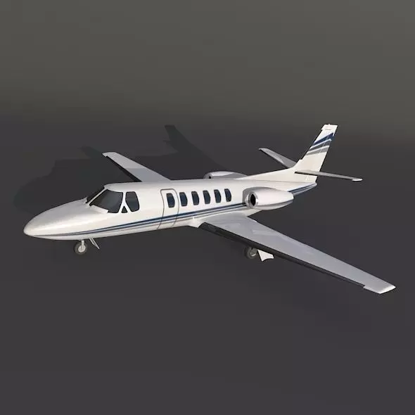 Cessna 550 citation II business jet 3D model_0