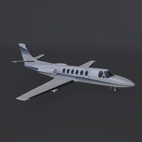 Cessna 550 citation II business jet 3D model_9