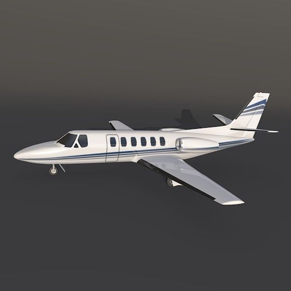 Cessna 550 citation II business jet 3D model_1