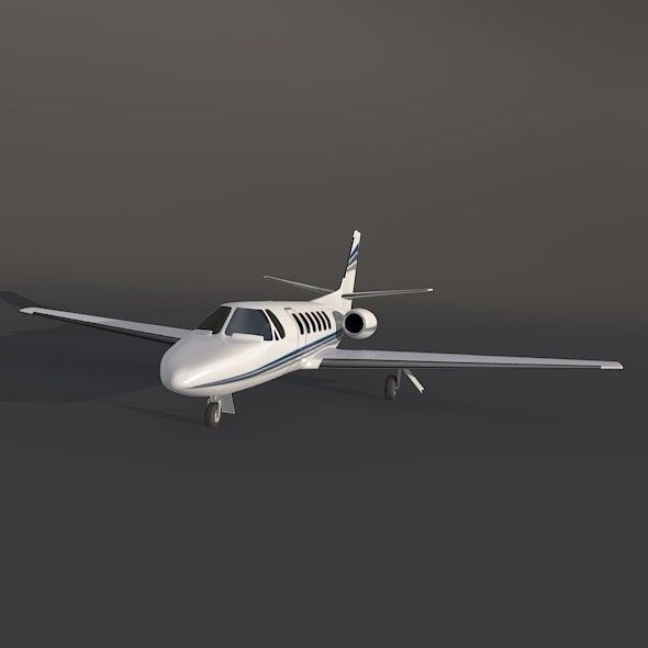 Cessna 550 citation II business jet 3D model_3