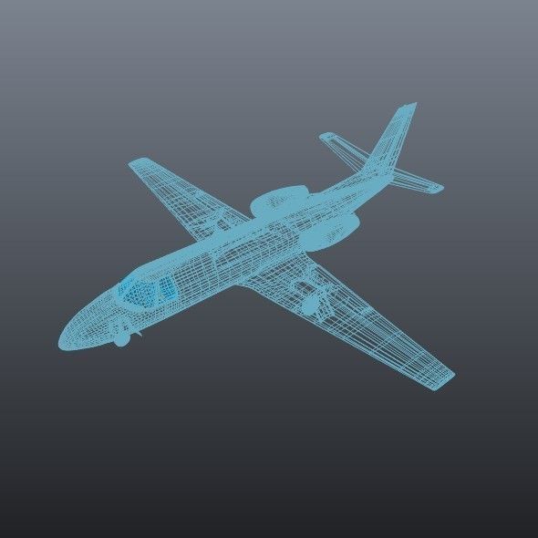 Cessna 550 citation II business jet 3D model_10